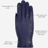 Alexa - Gants tactiles en cuir de mouton et doublure en laine/cachemire