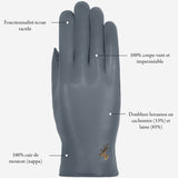 Alison - Gants tactiles en cuir de mouton et doublure en laine/cachemire