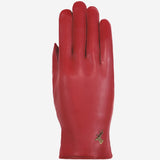 Ivy (rouge) - Gants tactiles en cuir de mouton et doublure en laine/cachemire