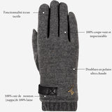 Brody - Gants tactiles en cuir de mouton et doublure en polaire