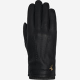 Columbus (noir) - Gants en cuir de cerf (American deerskin) et doublure en laine