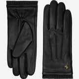 Emily (noir) - Gants en cuir de cerf (American deerskin) et doublure en laine