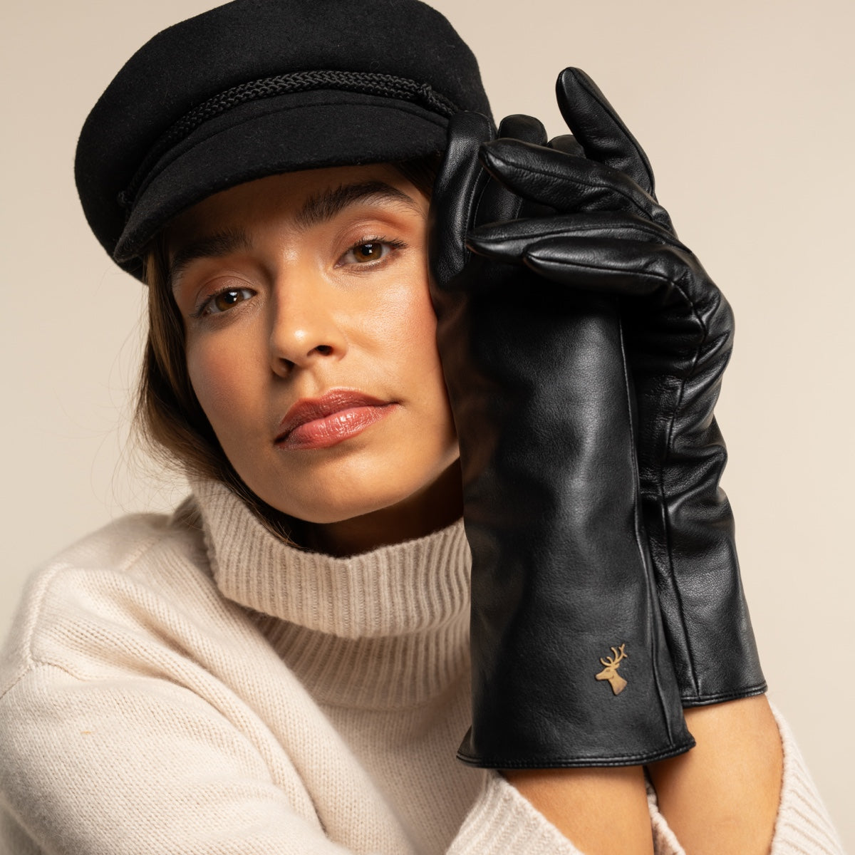 Gants en Peau de Mouton Extra Longs Noir Femmes Emma - Schwartz & von Halen® - Gants en Cuir Premium - 5