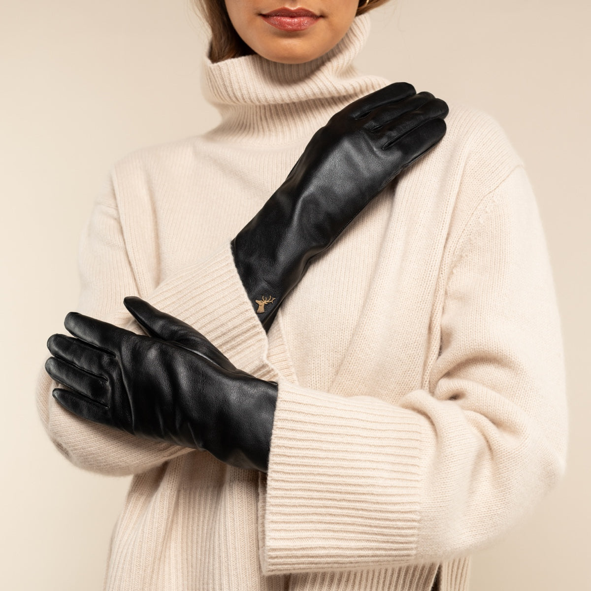 Gants en Peau de Mouton Extra Longs Noir Femmes Emma - Schwartz & von Halen® - Gants en Cuir Premium - 8