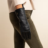 Gants en Peau de Mouton Extra Longs Noir Femmes Emma - Schwartz & von Halen® - Gants en Cuir Premium - 13