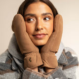 Moufles en daim de chèvre pour Femmes Camel - Schwartz & von Halen® - Gants en Cuir Premium - 6