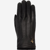 Harvey (noir) - Gants en peau de chèvre avec luxueuse doublure en laine & fonction écran tactile