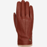 Harvey (cognac) - Gants en peau de chèvre avec luxueuse doublure en laine & fonction écran tactile