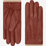 Harvey (cognac) - Gants en peau de chèvre avec luxueuse doublure en laine & fonction écran tactile