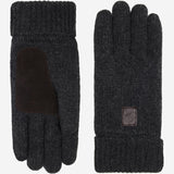 Hudson (noir) - Gants en tricot de laine Shetland et doublure en polaire