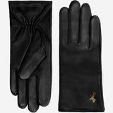 Ivy (noir) - Gants tactiles en cuir de mouton et doublure en laine/cachemire