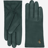 Ivy (vert foncé) - Gants en peau de mouton avec doublure en laine/cachemire & fonction écran tactile