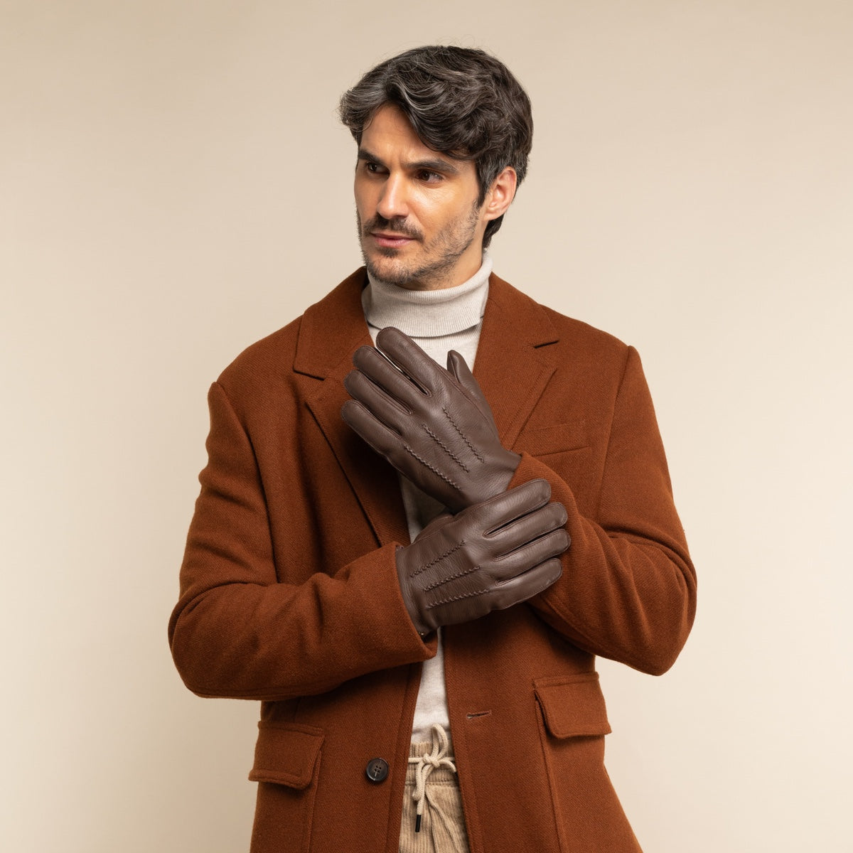 Gants en Cuir épais Marron pour Hommes Jack - Schwartz & von Halen® - Gants en Cuir Premium - 5