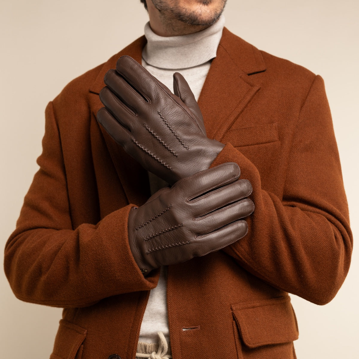 Gants en Cuir épais Marron pour Hommes Jack - Schwartz & von Halen® - Gants en Cuir Premium - 8