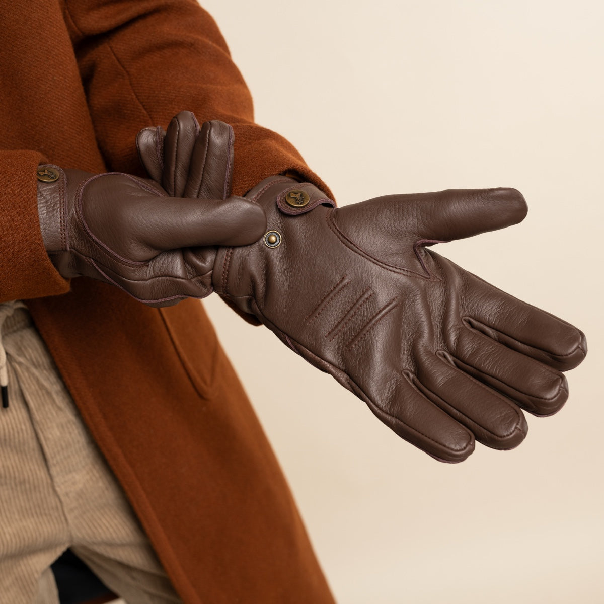 Gants en Cuir épais Marron pour Hommes Jack - Schwartz & von Halen® - Gants en Cuir Premium - 9