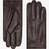 Jake (marron foncé) - Gants en peau de mouton avec doublure chaude en polaire et fonction écran tactile