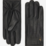 Jaxon (noir)  - Gants en peau de chèvre avec luxueuse doublure en fausse fourrure & fonction écran tactile