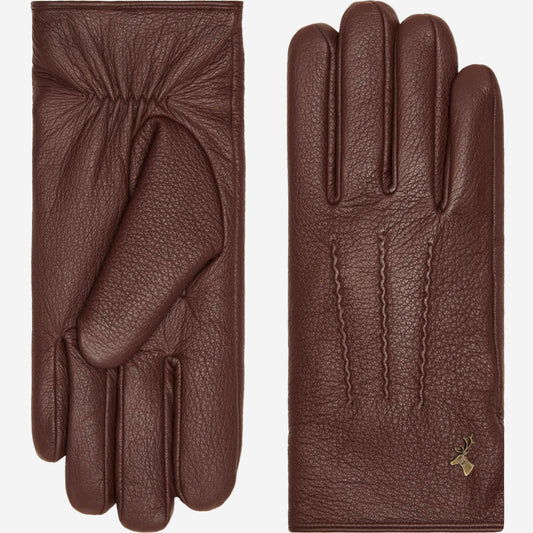 Jaxon (brown) - goatskin leather gloves with luxurious faux fur lining & touchscreen feature - Schwartz & von Halen - US - 2