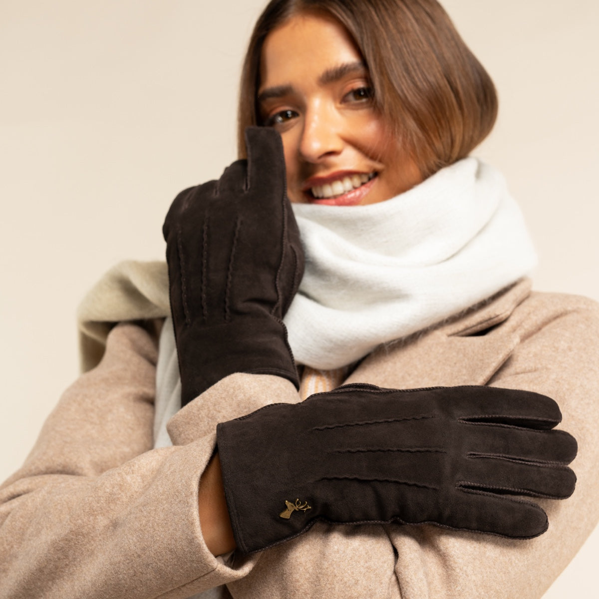 Gants en Cuir de Marron Camel Josie - Schwartz & von Halen® - Gants en Cuir Premium - 7