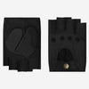Liam (black) - Classic men’s fingerless lambskin driving gloves