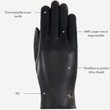 Luna - Gants en PU avec doublure en polaire et fonction écran tactile