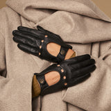 Marley (noir) – Luxueux gants de conduite en cuir de cerf américaine