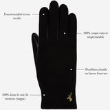 Nora - Gants tactiles en cuir de mouton et doublure luxueuse en fausse fourrure