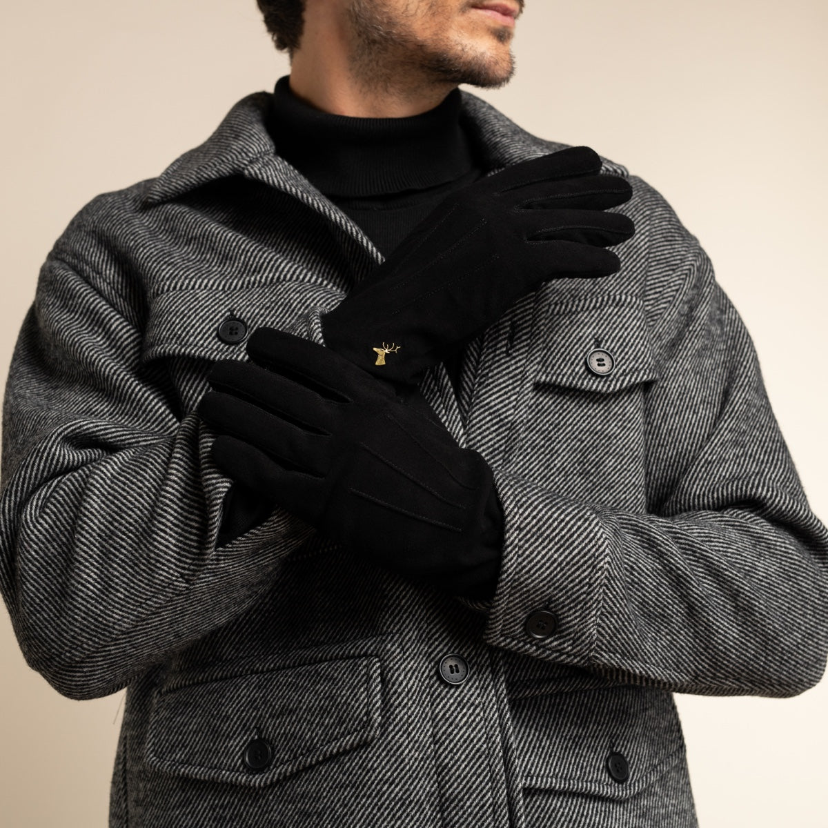 Gants pour Hommes Daim de Chèvre Noir Rex - Schwartz & von Halen® - Gants en Cuir Premium - 8