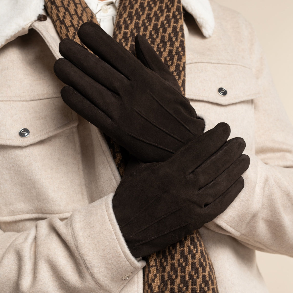 Gants pour Hommes Daim de Chèvre Marron Rex - Schwartz & von Halen® - Gants en Cuir Premium - 9