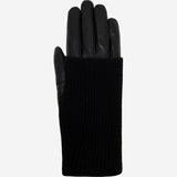 Riley - Gants tactiles en cuir de mouton avec manchette en tricot