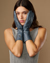 Rosemary Mid-forearm (grey) - Women's lambskin leather gloves with silk lining & touchscreen feature