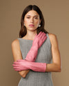 Rosemary Mid-forearm (rose) - Gants pour femme en cuir d’agneau avec doublure en soie & fonction tactile