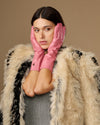 Rosemary Mid-forearm (rose) - Gants pour femme en cuir d’agneau avec doublure en soie & fonction tactile