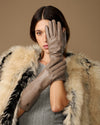 Rosemary Mid-forearm (taupe) - Gants pour femme en cuir d’agneau avec doublure en soie & fonction tactile