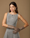 Rosemary Mid-forearm (taupe) - Gants pour femme en cuir d’agneau avec doublure en soie & fonction tactile