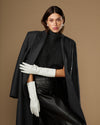 Rosemary Mid-forearm (blanc) - Gants pour femme en cuir d’agneau avec doublure en soie & fonction tactile