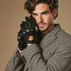 Silvio (black) - Exclusive peccary leather men's driving gloves