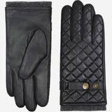 Smith (noir) - Gants en peau de mouton avec bouton-pression & fonction écran tactile