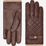 Smith (marron) - Gants en peau de mouton avec bouton-pression & fonction écran tactile