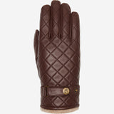 Smith (marron) - Gants en peau de mouton avec bouton-pression & fonction écran tactile